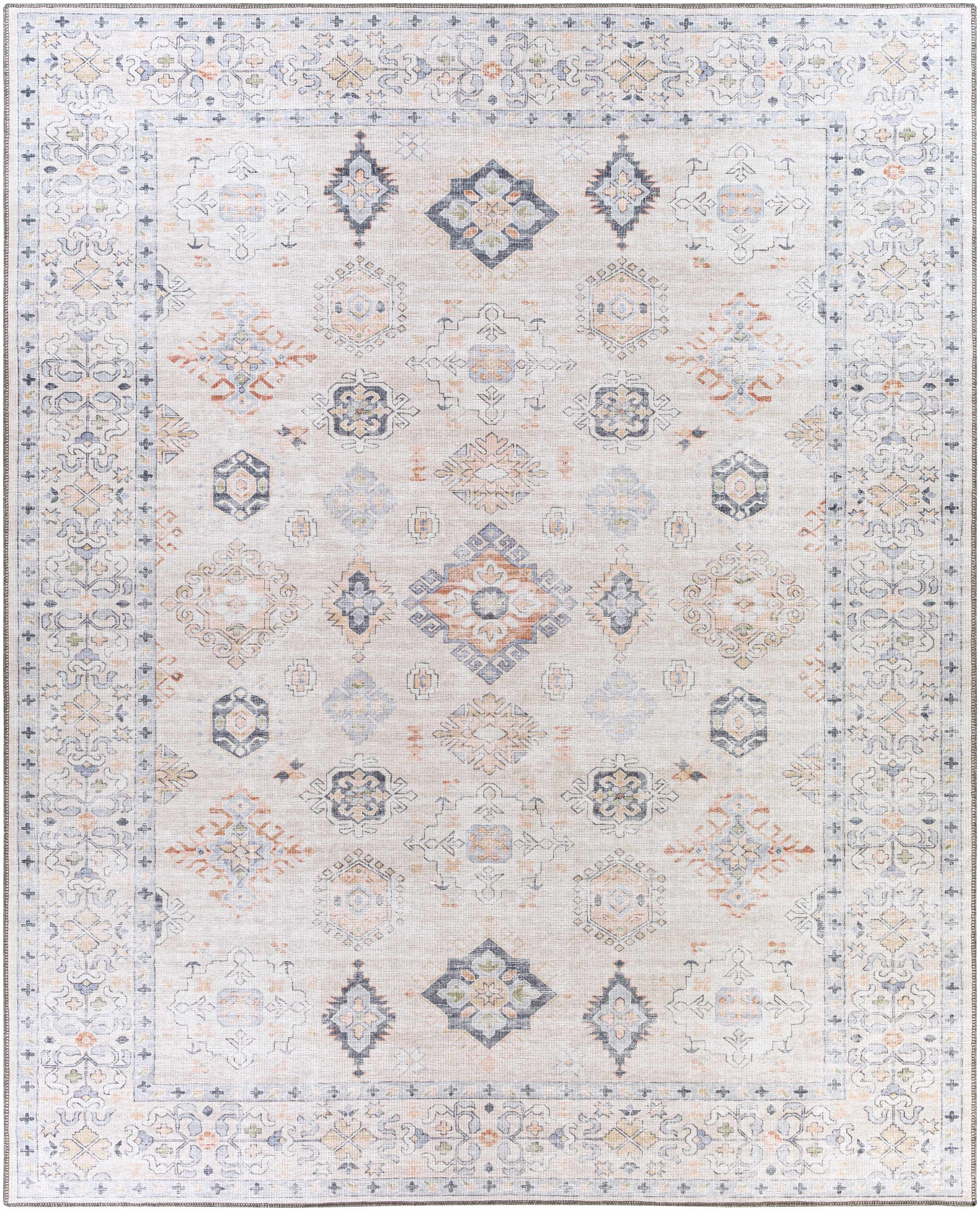 Beckett Vintage Polyester Area Rug in Beige