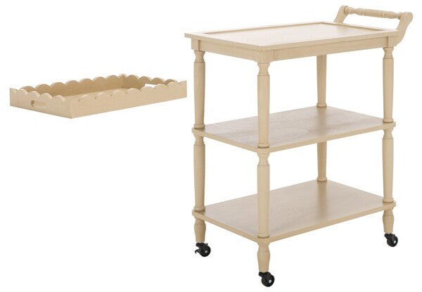 Haven 3 Tier Wood Dining Cart in Natural
