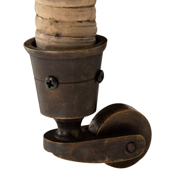 Ambrose 2 Tier Rattan Bar Cart in Grey Wash