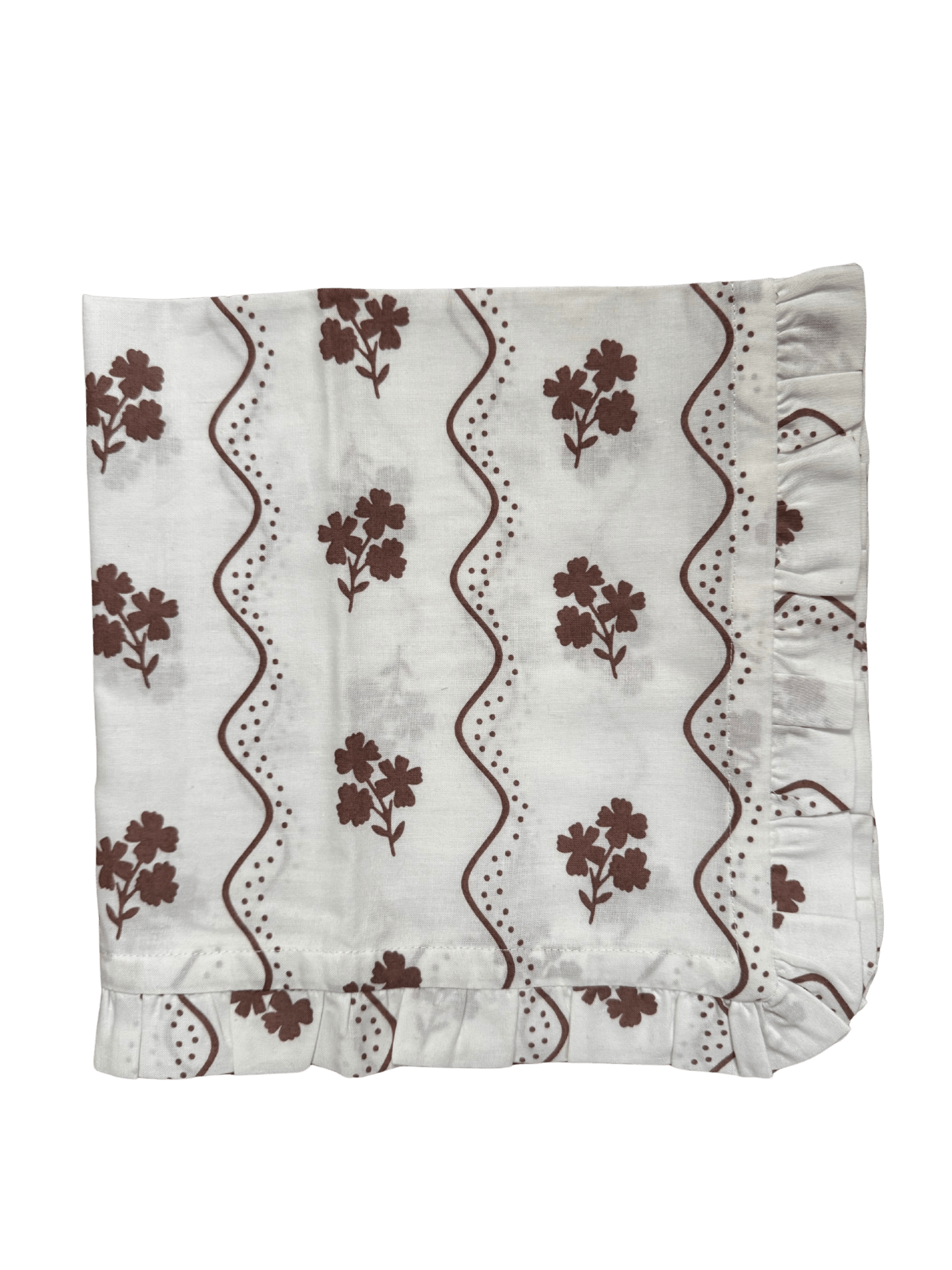 Beatrice Chocolate Ruffled Napkins - Set of 4