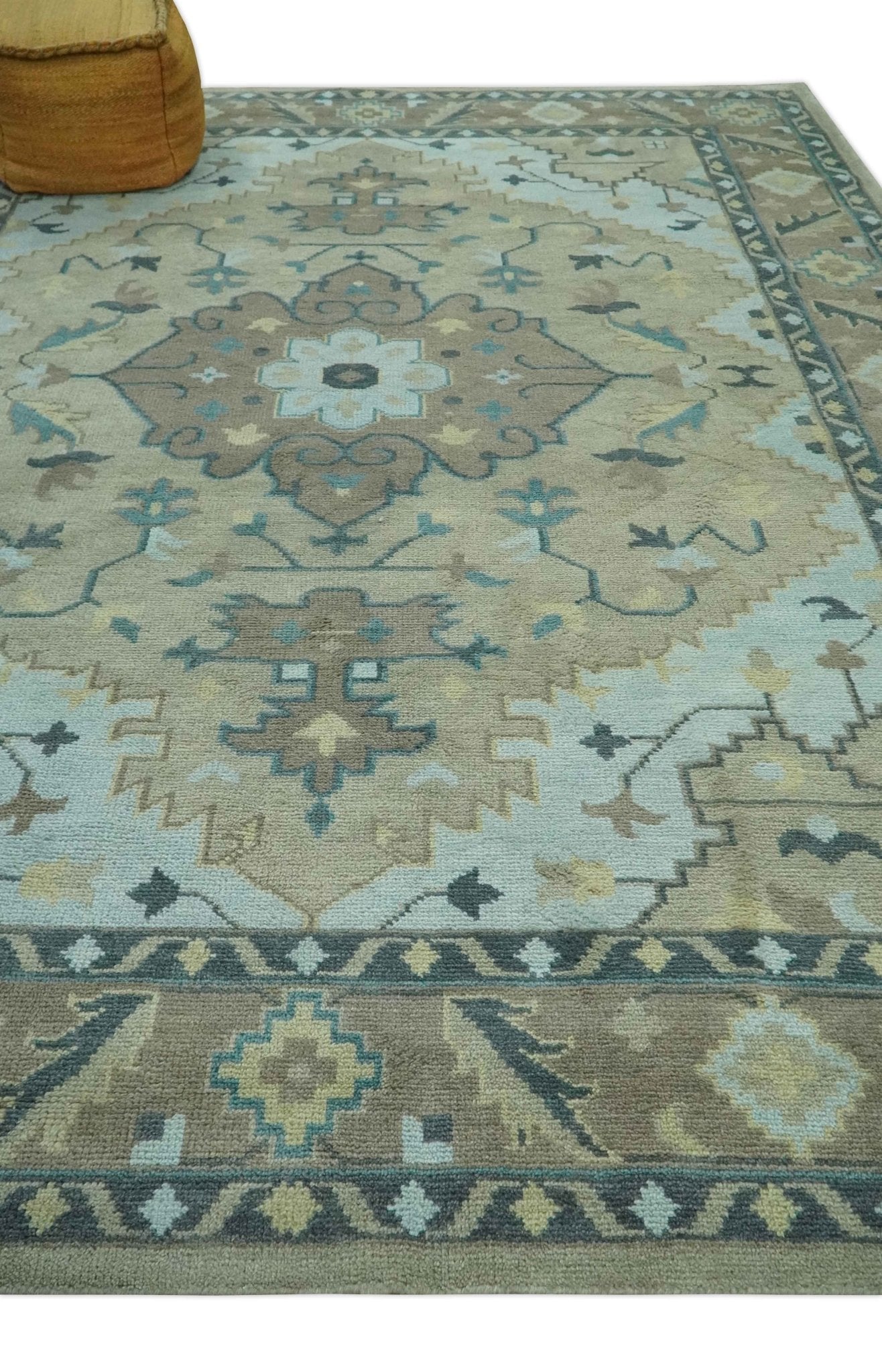 Beige, Brown and Silver Hand Knotted Traditional Multi size wool Area Rug - The Rug Decor