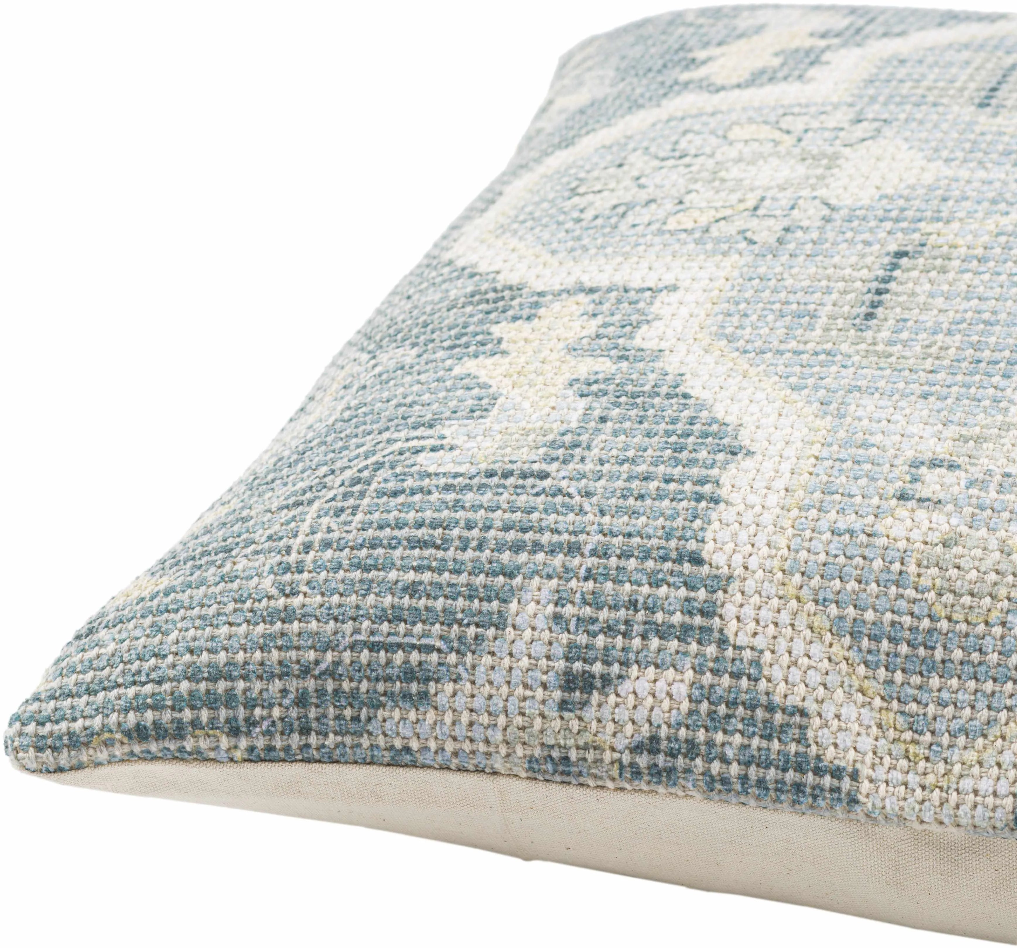 Bigaa Teal Medallion Square Throw Pillow