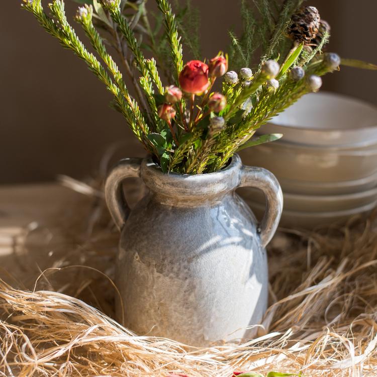 Binglie Glazed Pottery Vase with Handles - The Mayfair Hall