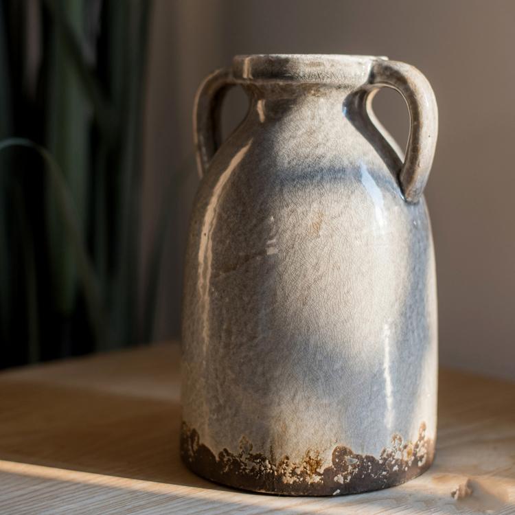Binglie Glazed Pottery Vase with Handles - The Mayfair Hall