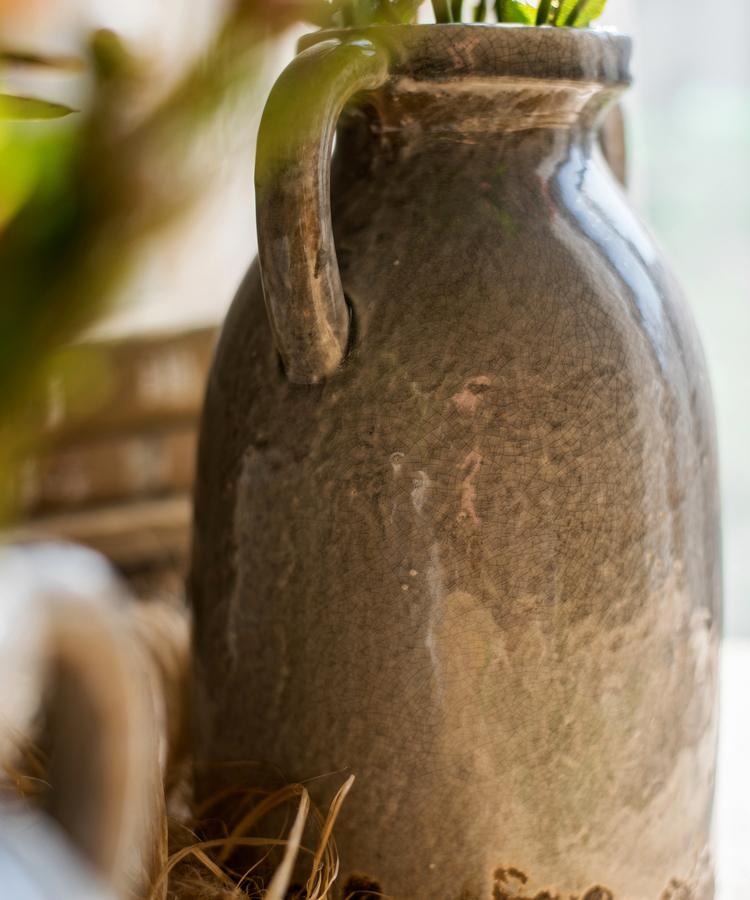Binglie Glazed Pottery Vase with Handles - The Mayfair Hall