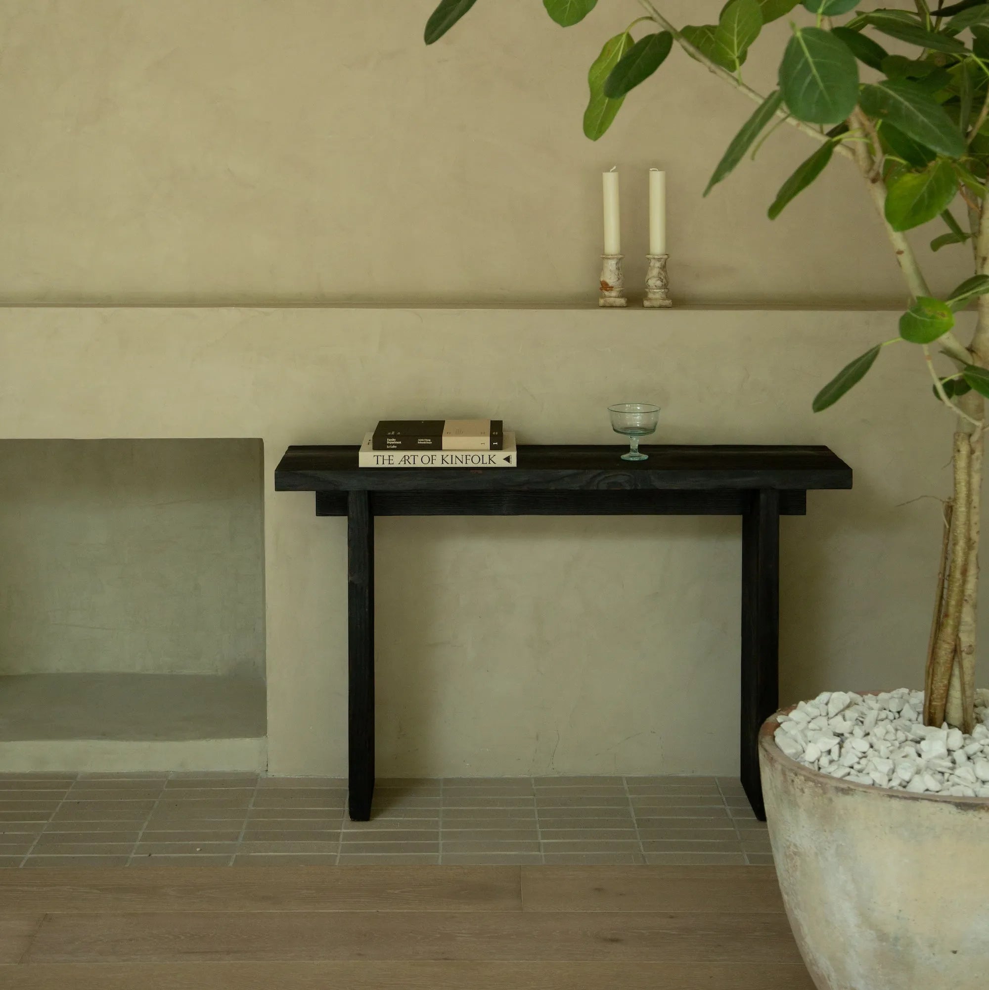 Shou Sugi Ban Entry Console