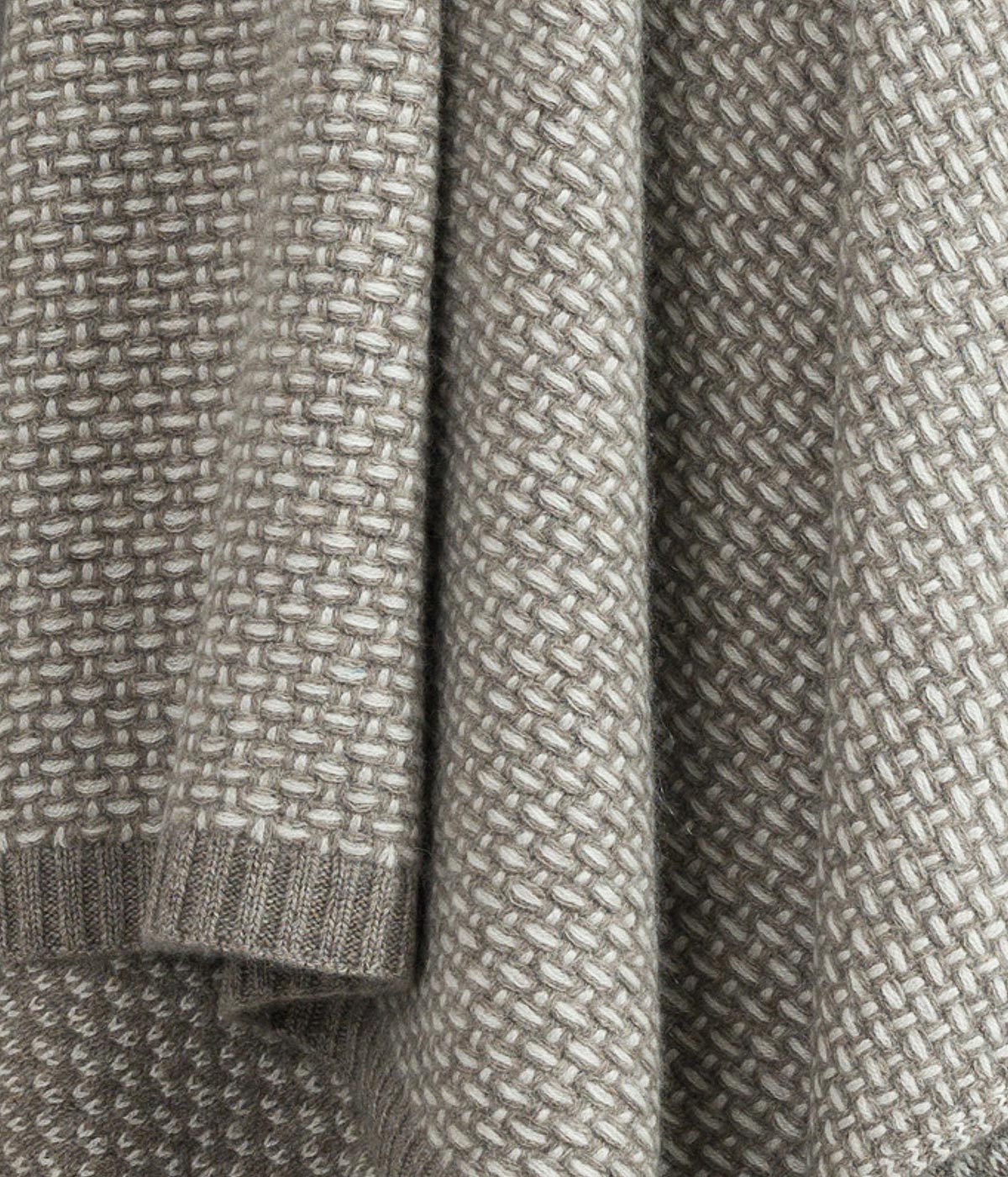 Cashmere and Yak Taiga Throw in White and Platinum