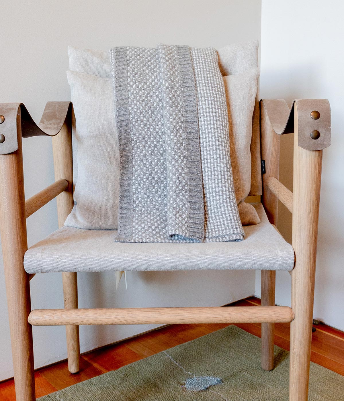 Cashmere and Yak Taiga Throw in White and Platinum