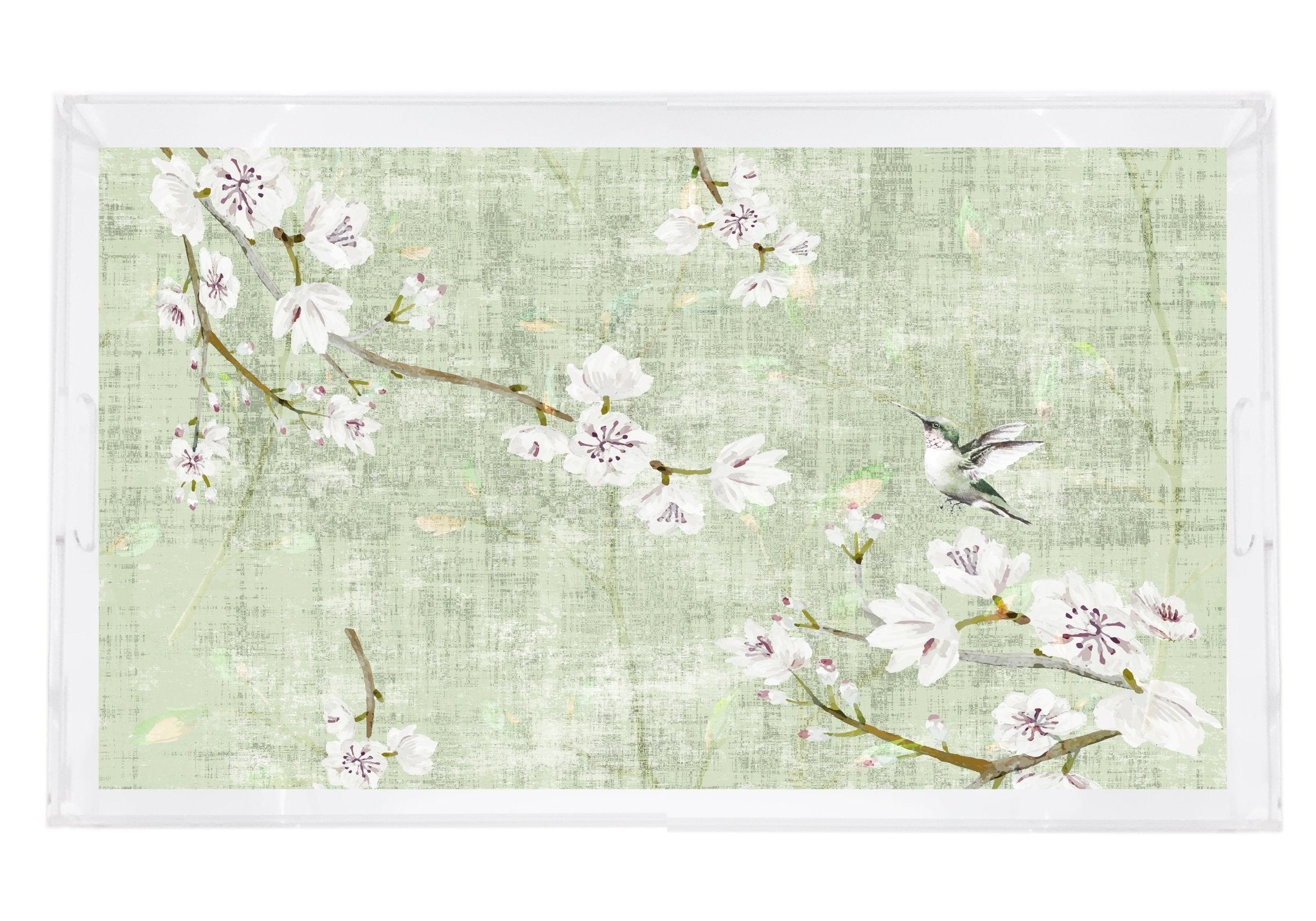BLOSSOM FANTASIA Celadon 22.5X14.5 ACRYLIC TRAY