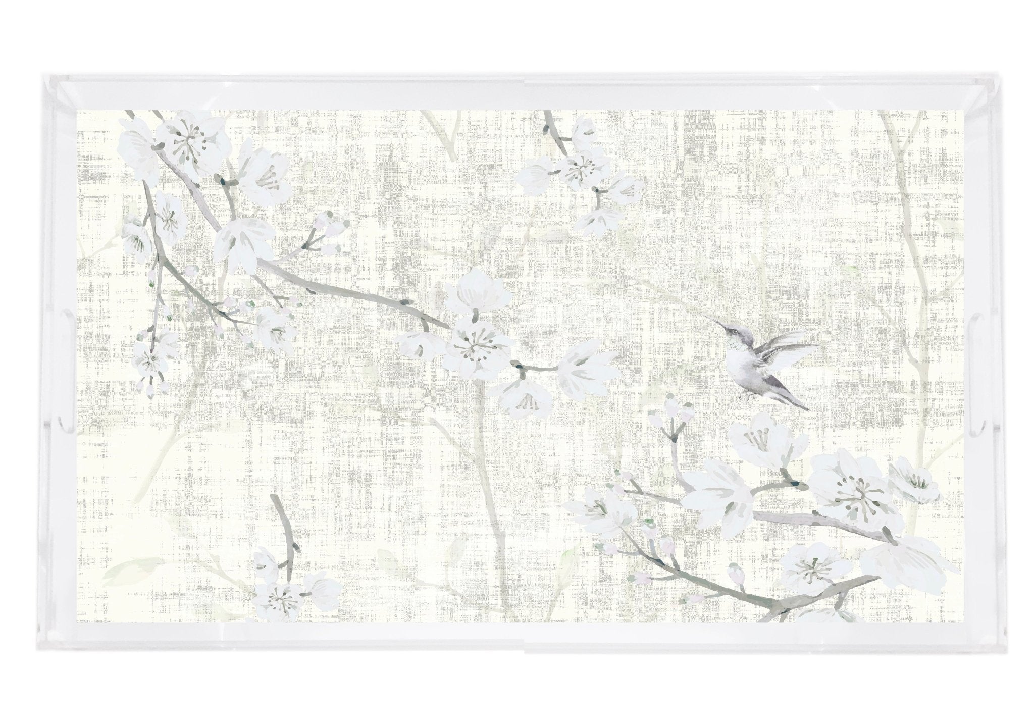 BLOSSOM FANTASIA Ivory 22.5X14.5 ACRYLIC TRAY