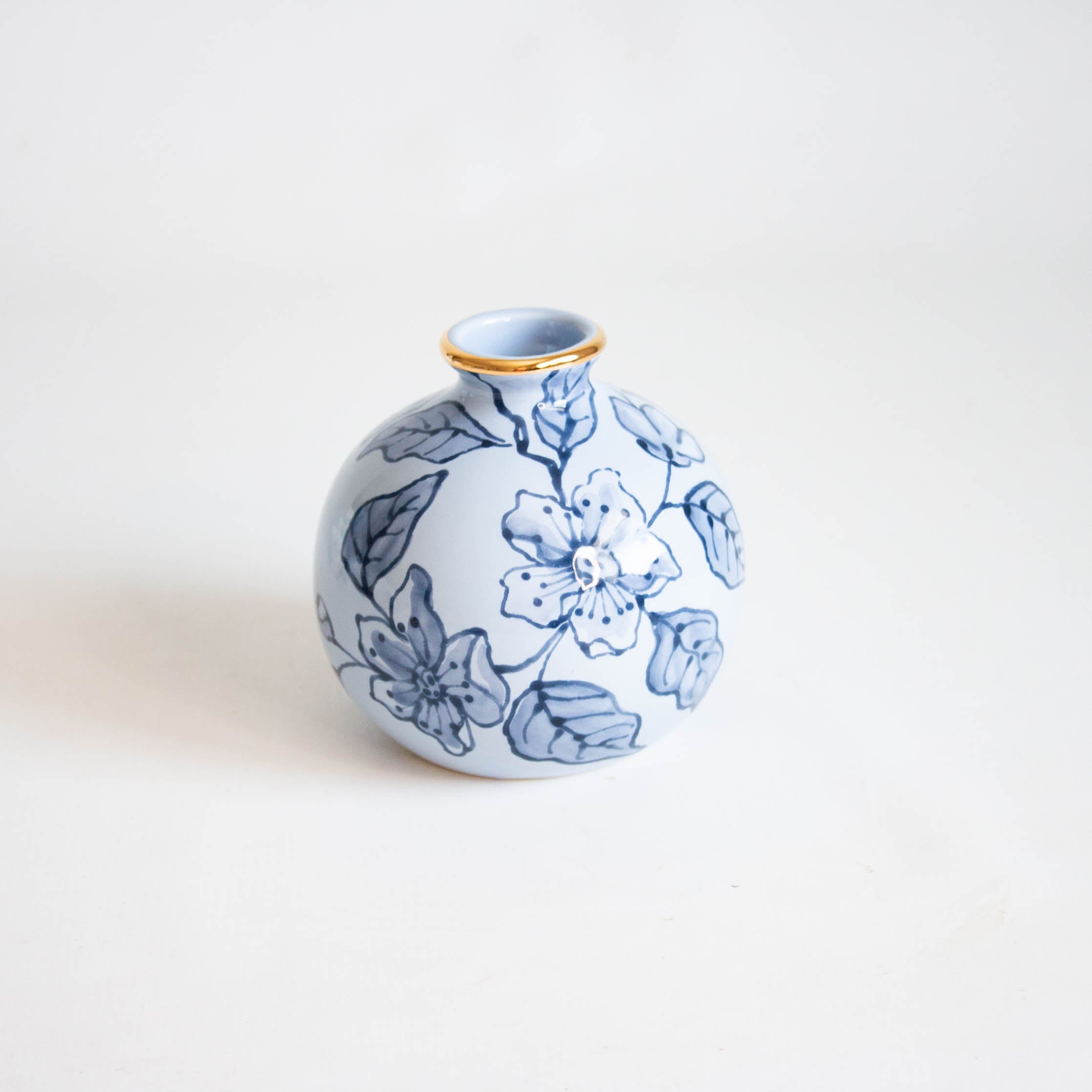 Blue Blossom Chinoiserie Potelé Vases
