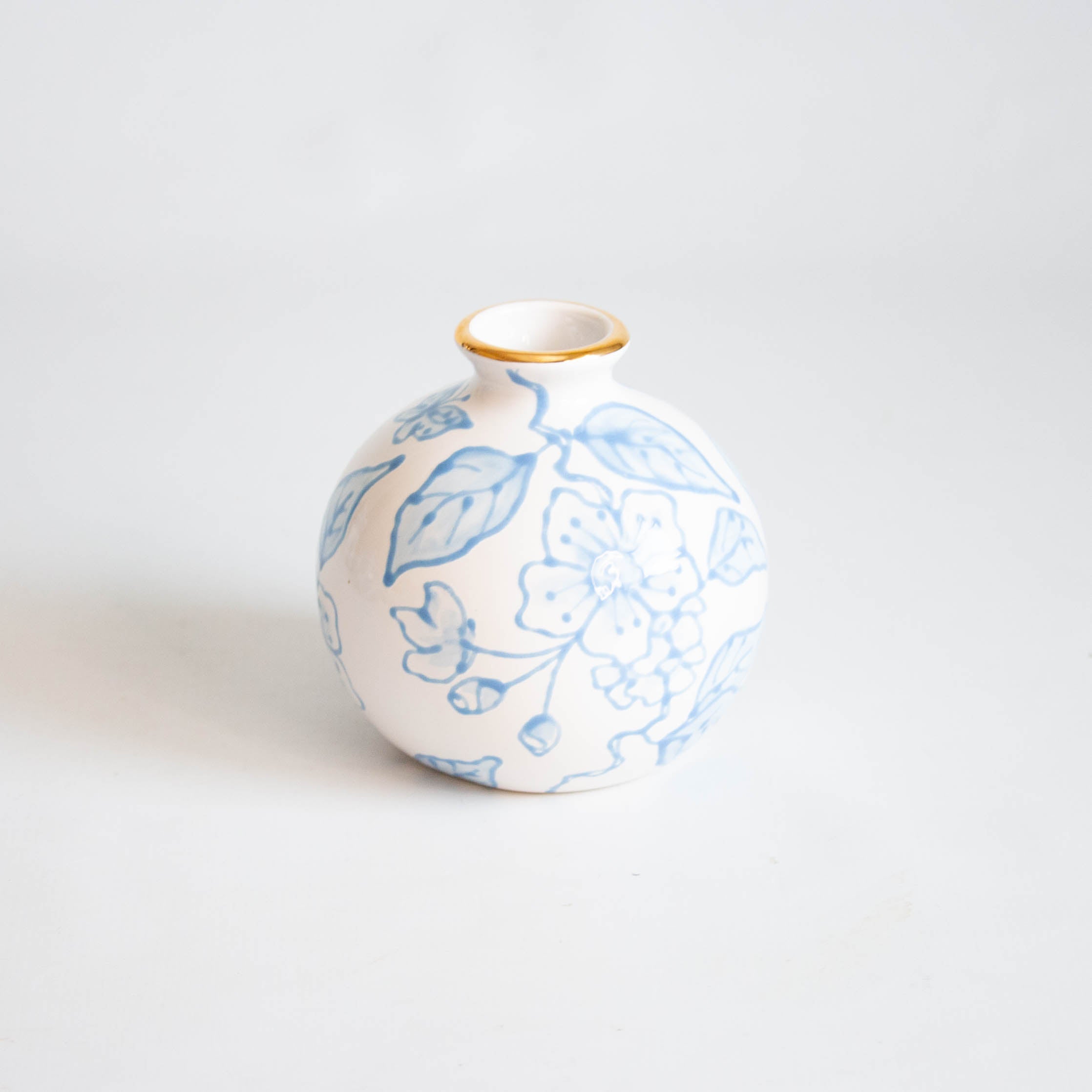 Blue Blossom Chinoiserie Potelé Vases