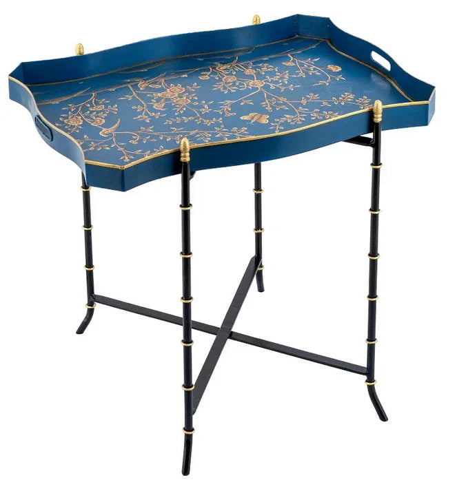 Navy & White RECTANGULAR TRAY TABLE - The Mayfair Hall