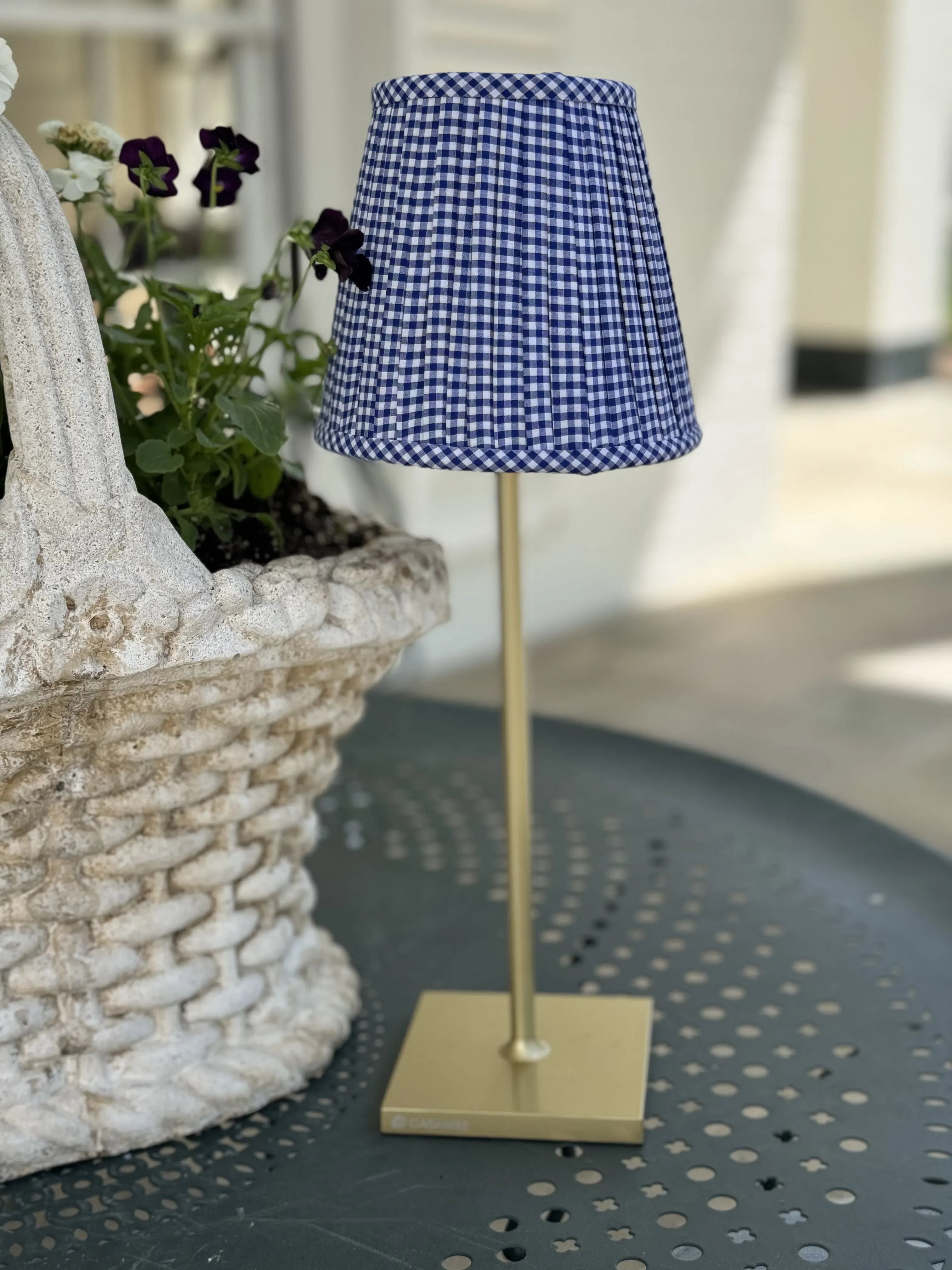 Maison Maison Design Shade Cover (Gingham in Royal Blue) - The Mayfair Hall