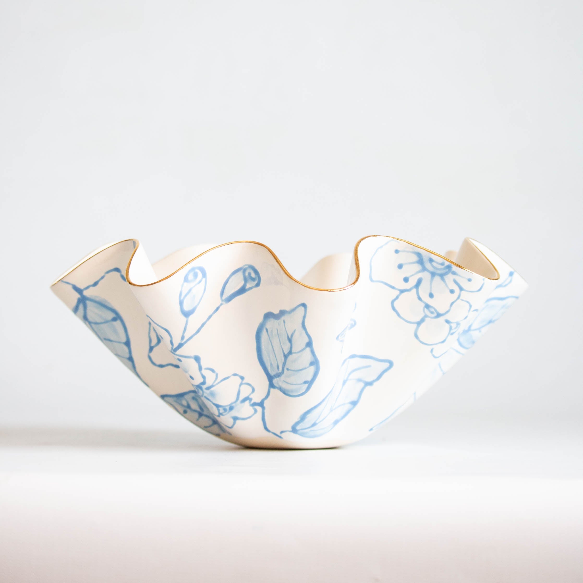 Desirie Blue Blossom Chinoiserie Wavy Bowls