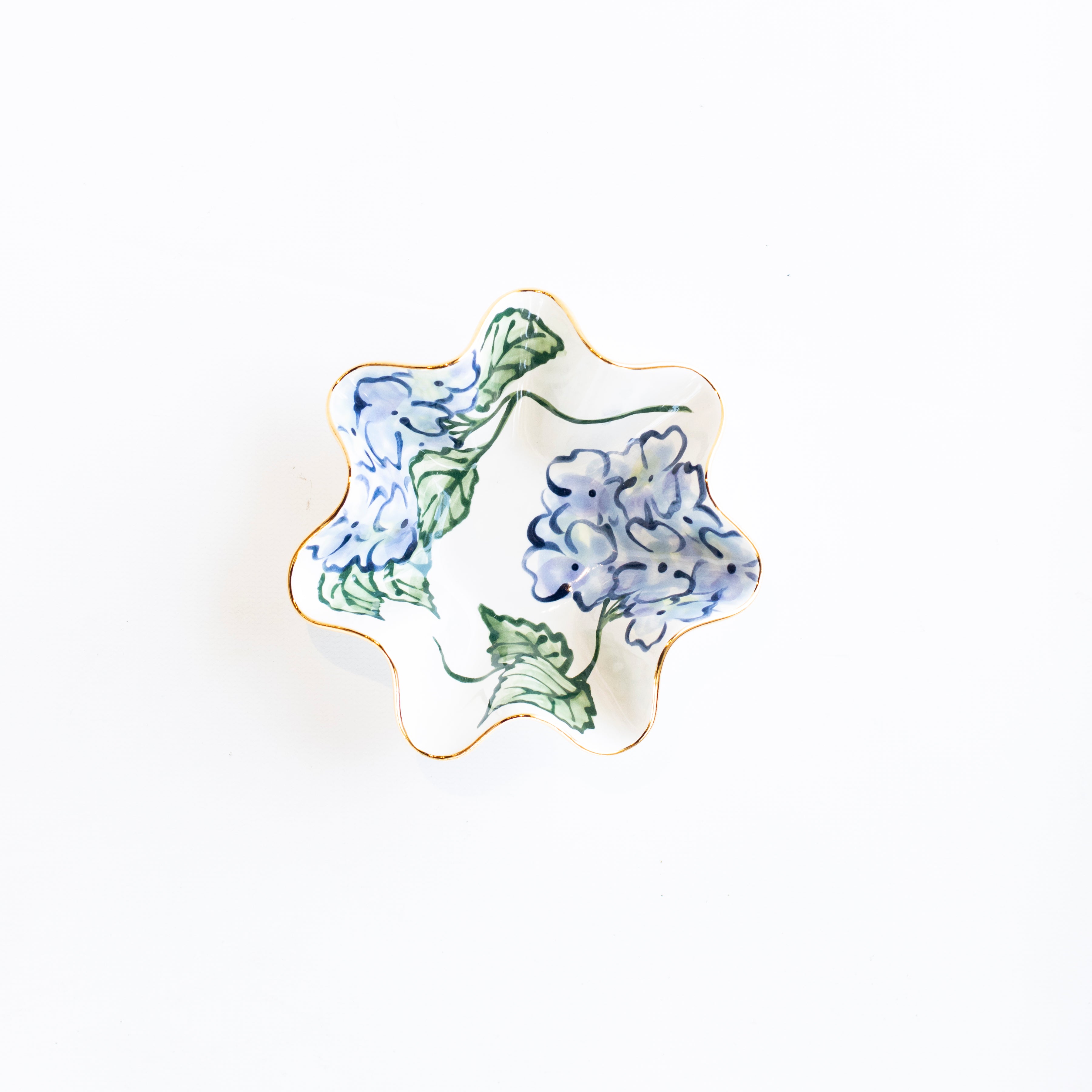 Adorn Blue Hydrangea Wavy Bowl