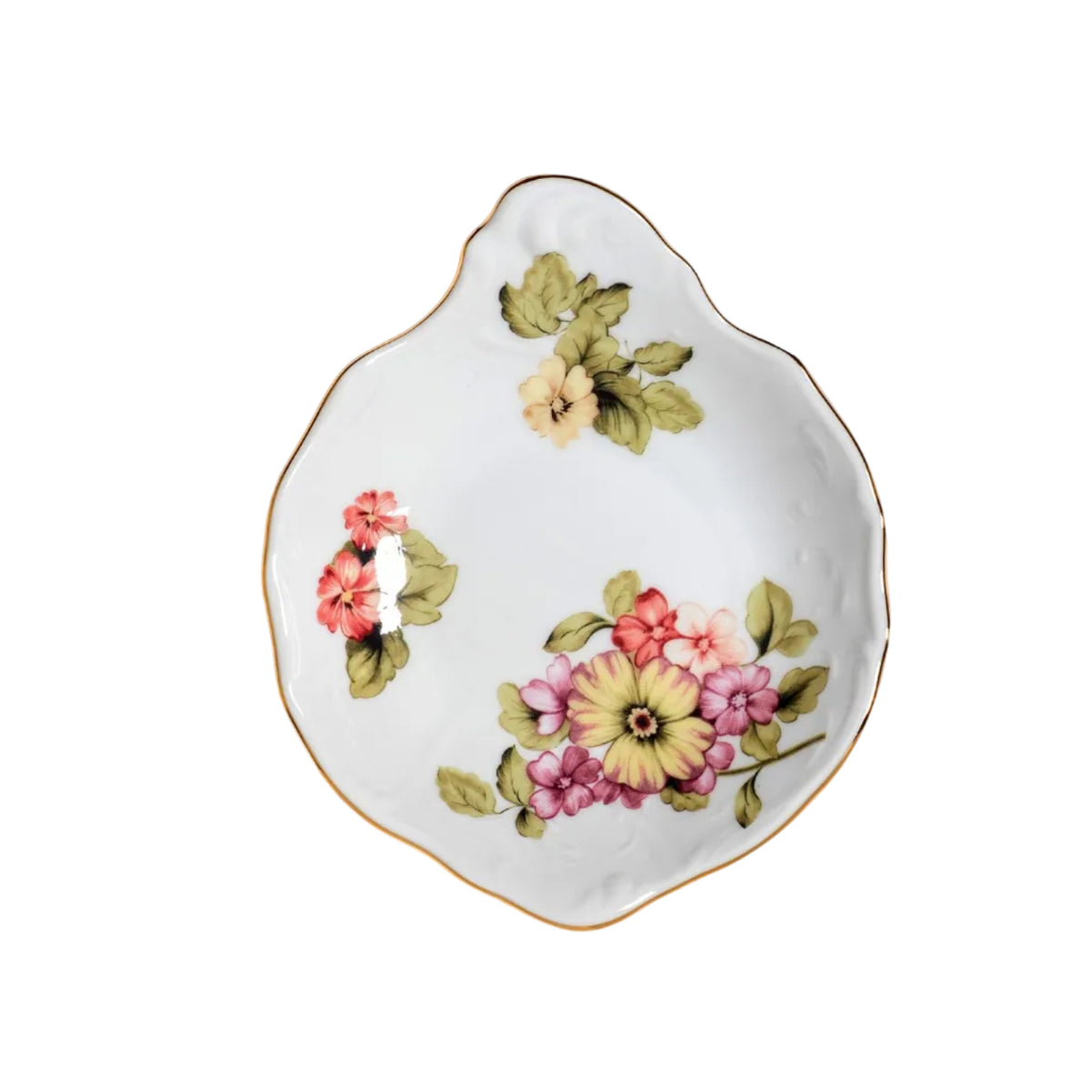 Flor do Ocidente Porcelain Bread Plate with Gold Accents by Tania Bulhões