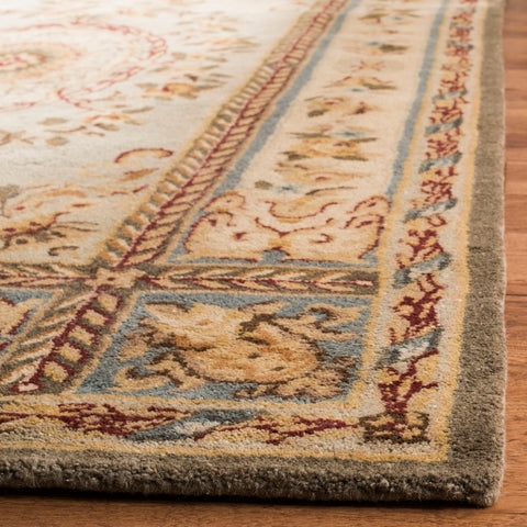 Bergama Wool Rug in Light Blue and Ivory