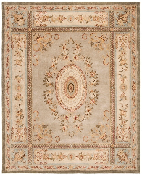 Bergama Wool Rug in Light Blue and Ivory