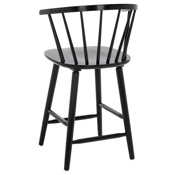 Blanchard Counter Stool in Black with Backrest (Set of 2)