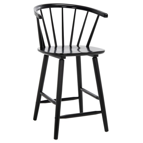 Blanchard Counter Stool in Black with Backrest (Set of 2)