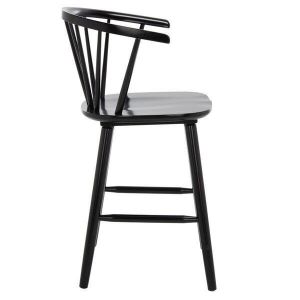 Blanchard Counter Stool in Black with Backrest (Set of 2)