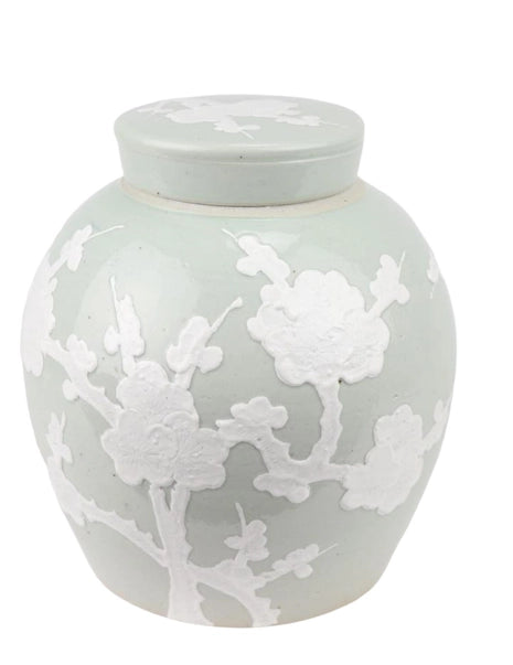 Flat Top Pastel Ginger Jar in Pale Green - The Mayfair Hall