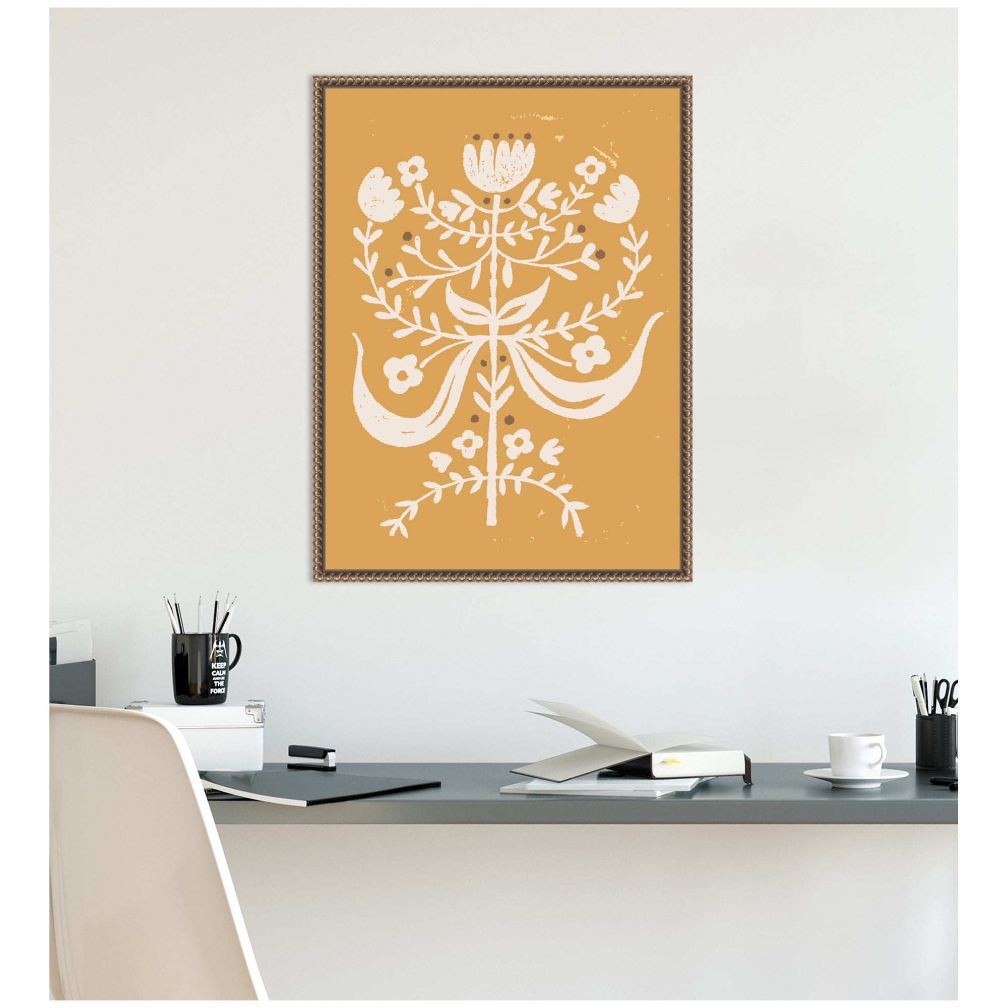 Bungalow Charm Golden Rod by Vicky Yorke Framed Canvas Wall Art Print