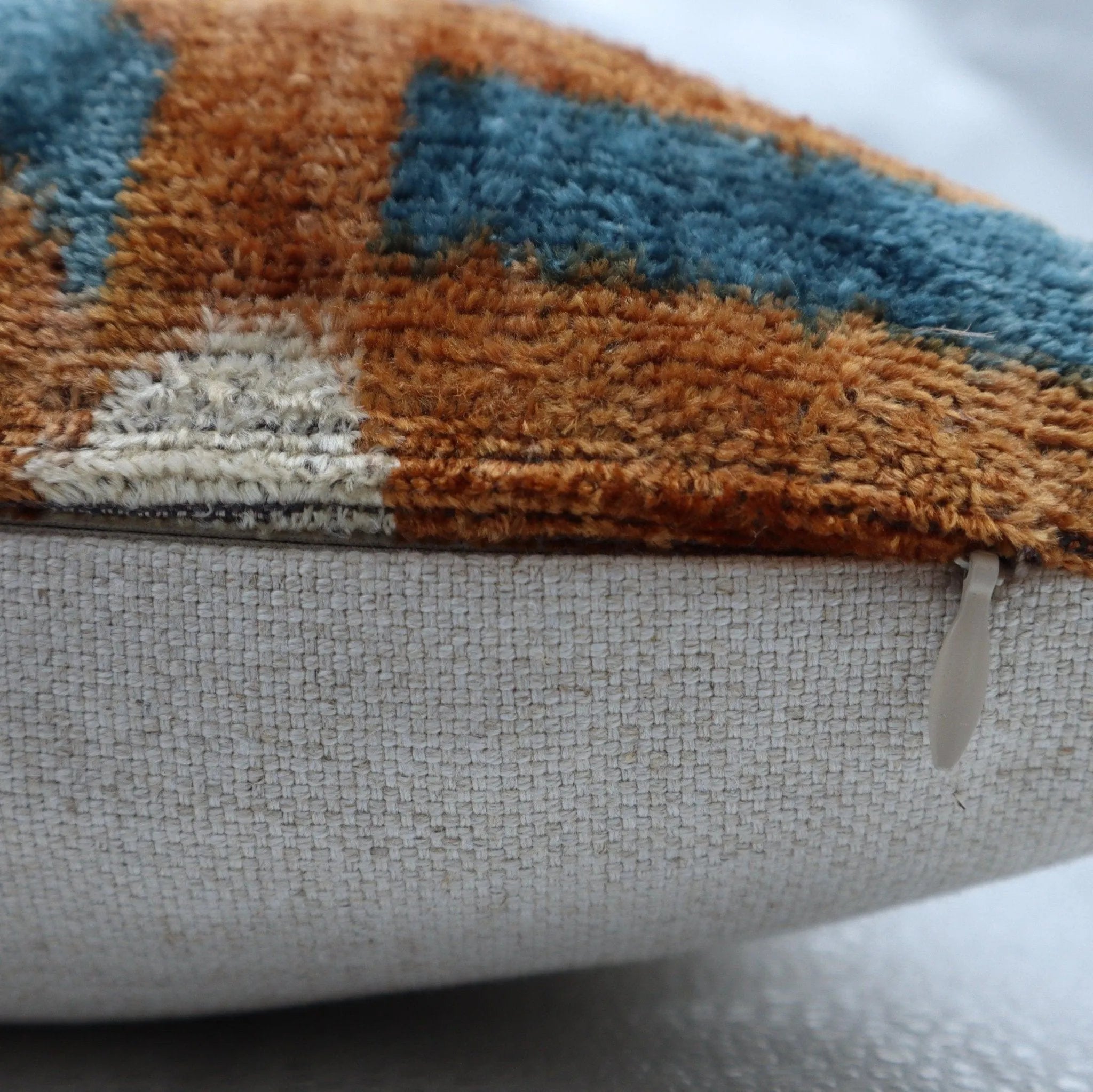 Canvello Blue And Brown Pillows For Living Room - 16x16 inch