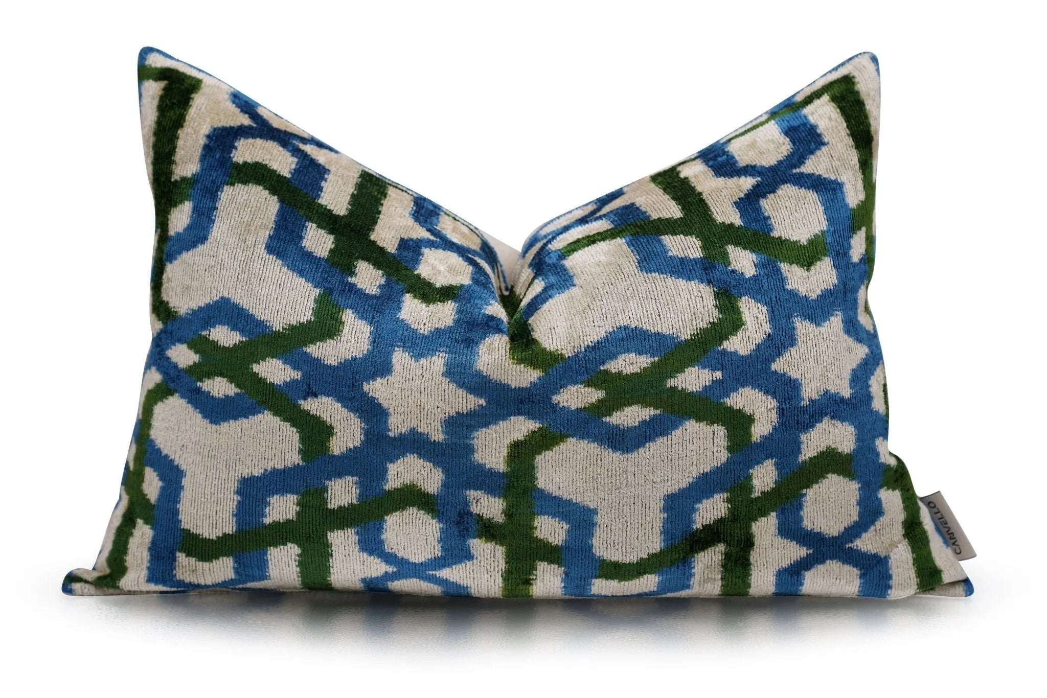 Canvello Contemporary Blue And Green Pillows - 16"X24"