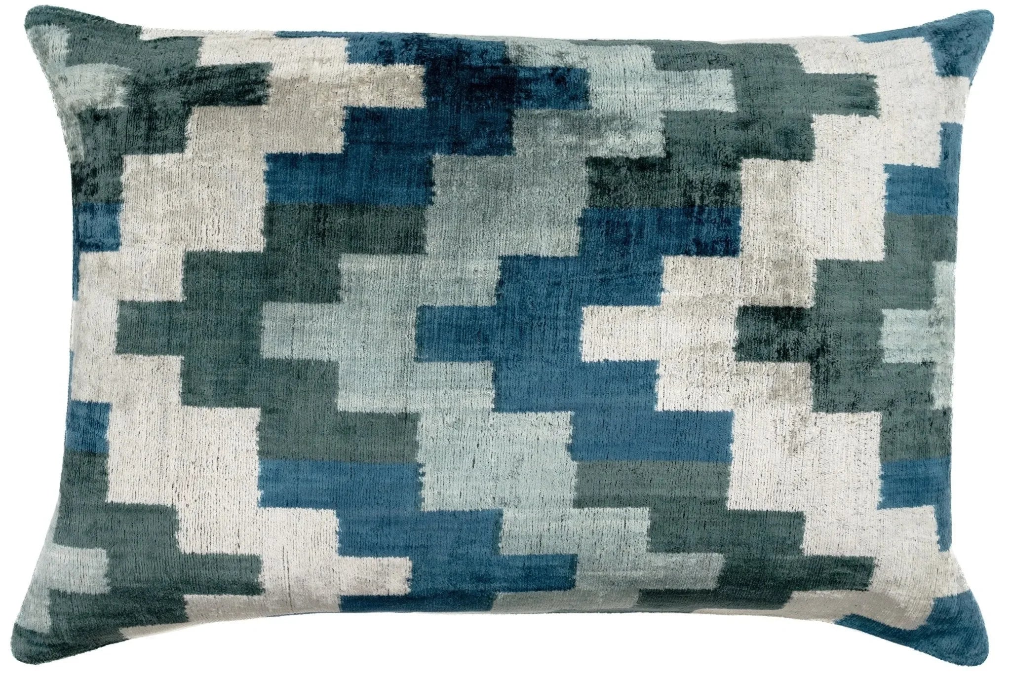 Canvello Decorative Navy Blue Gray Throw Pillow Down Filled - 16x24 in - The Mayfair Hall