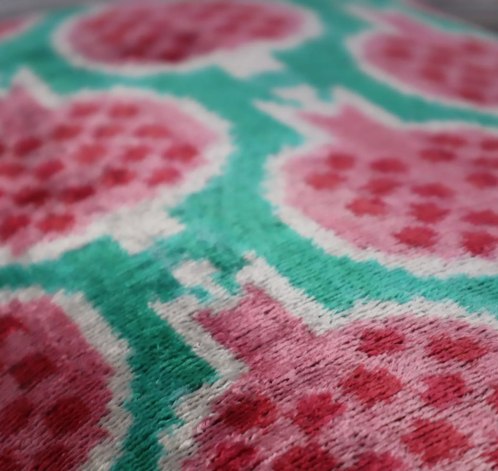 Canvello Decorative Pink Green Pomegranate Pattern Geometric Throw Pillow Down Feather Filled - 16x24 in