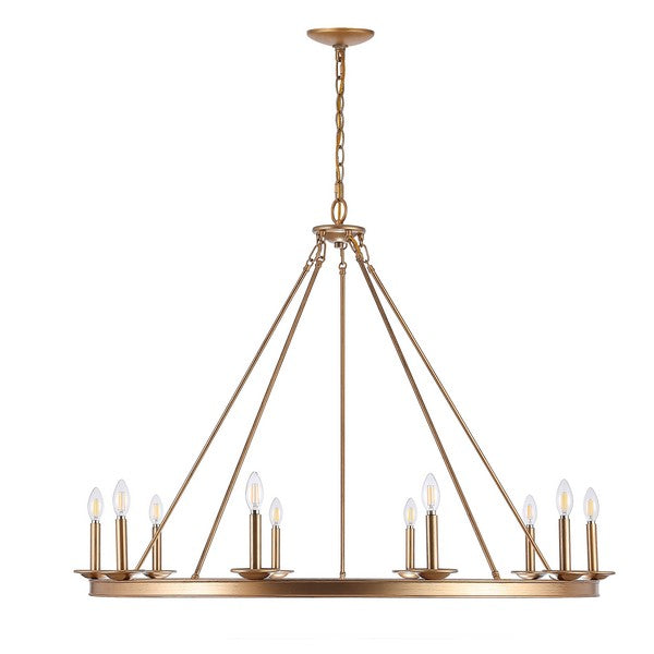Telta Chandelier in Gold with 10 Candelabra Style Sockets