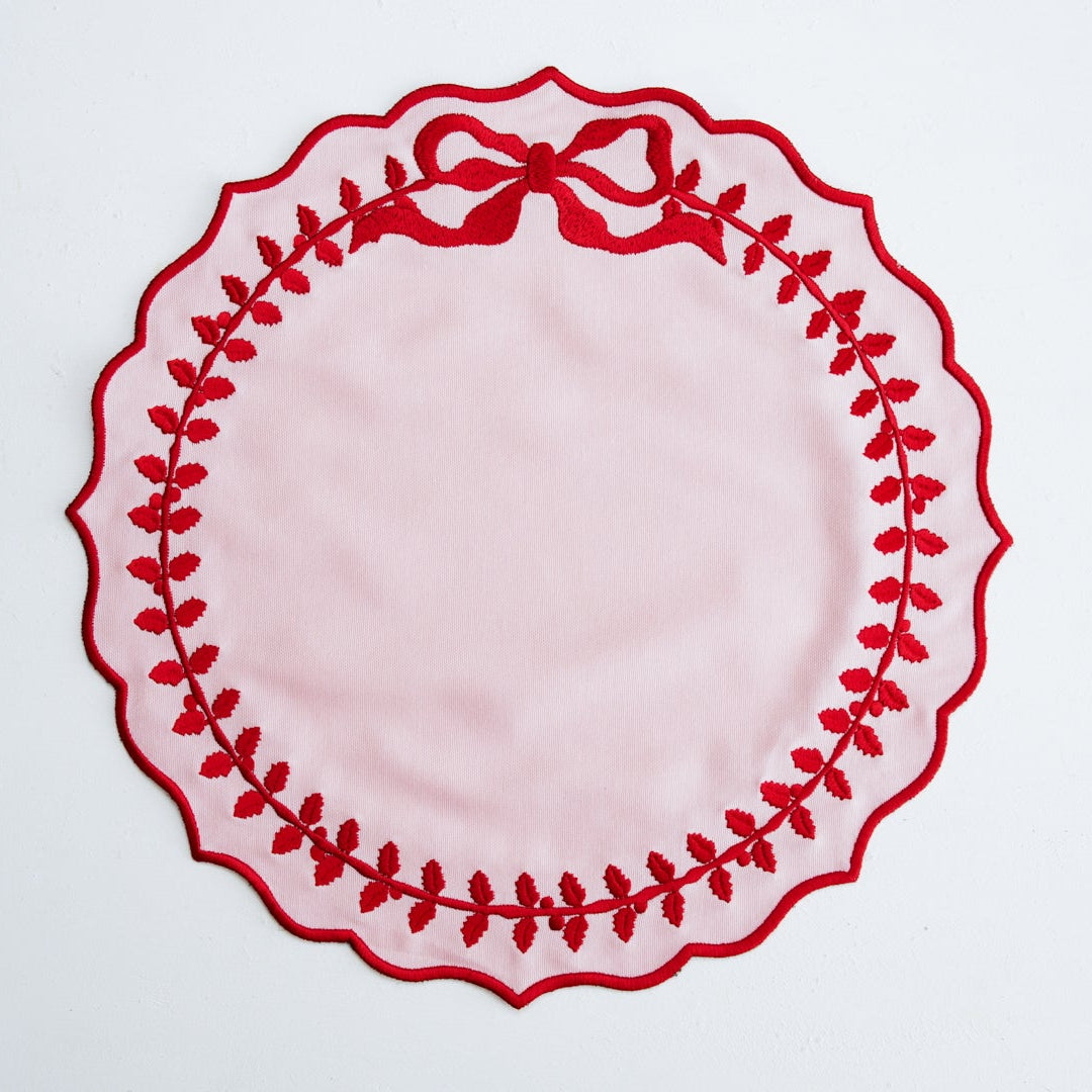 CHAMPAGNE PINK COTTON BLEND ROUND PLACEMAT
