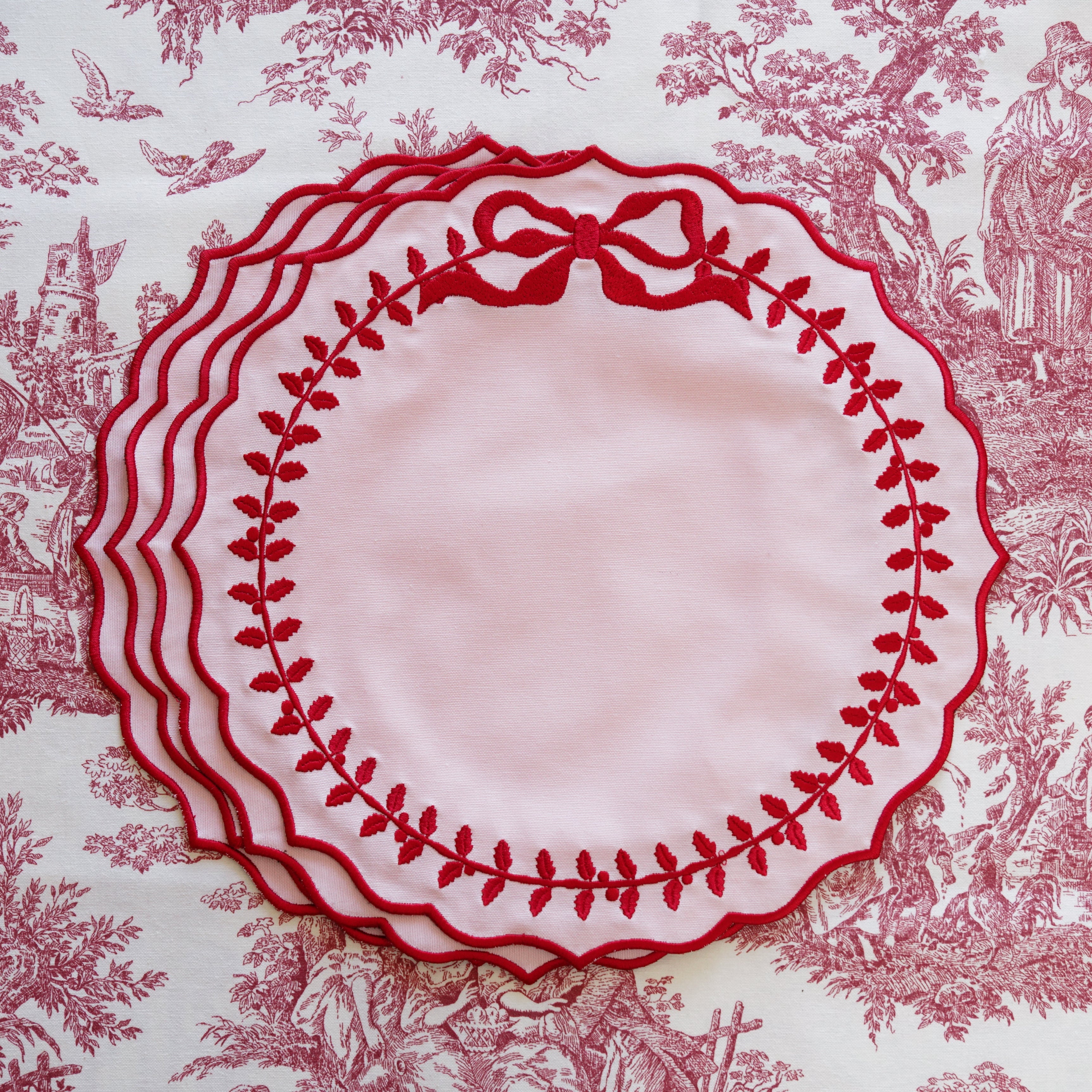 CHAMPAGNE PINK COTTON BLEND ROUND PLACEMAT