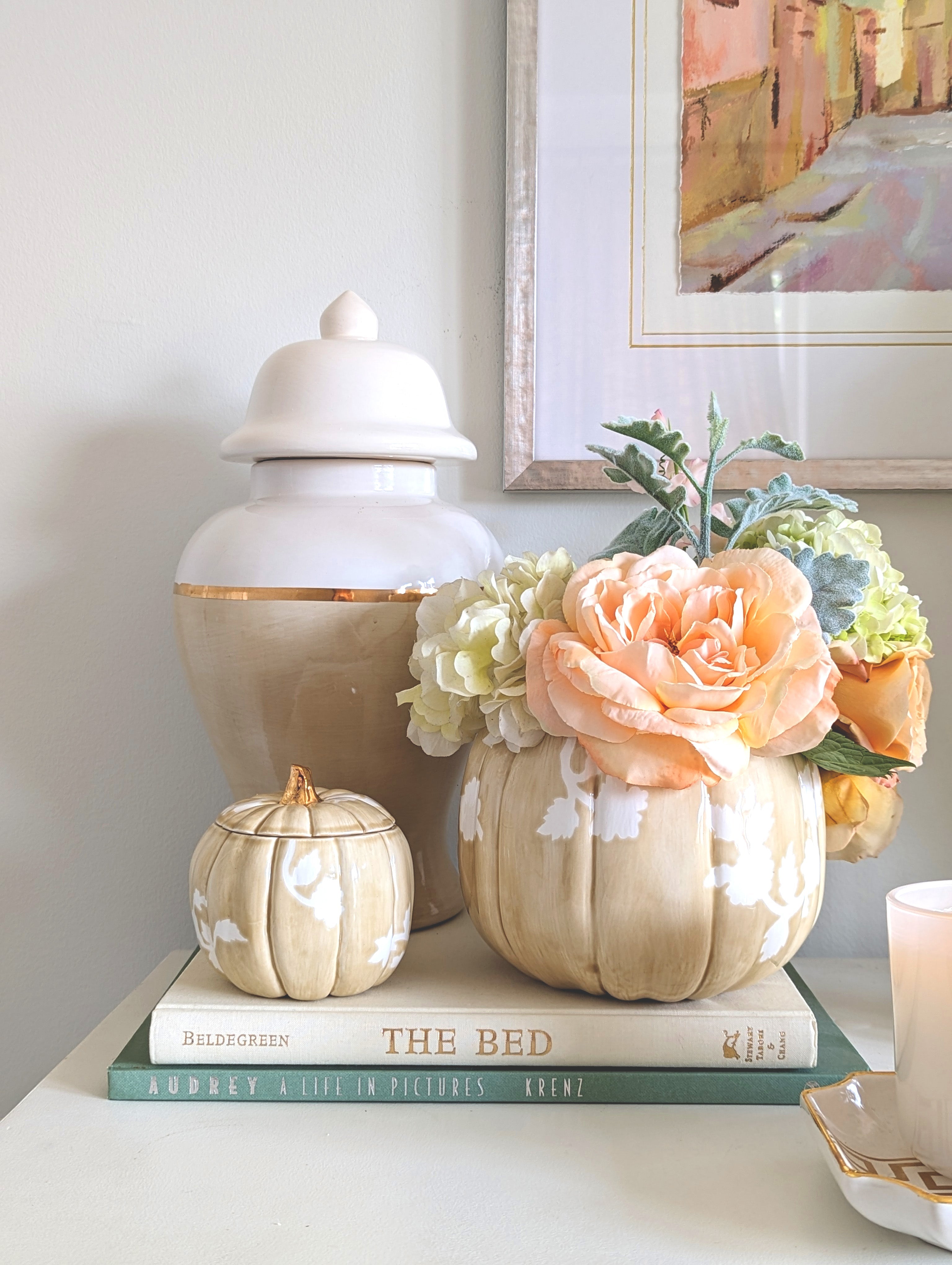 Chinoiserie Pumpkin Jars in Sand