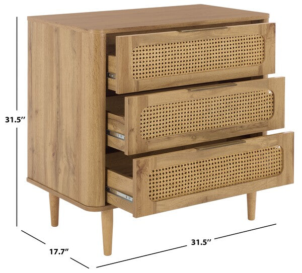 Brey 3 Drawer Chest in Oak