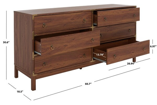 Galio 6 Drawer Chest in Walnut