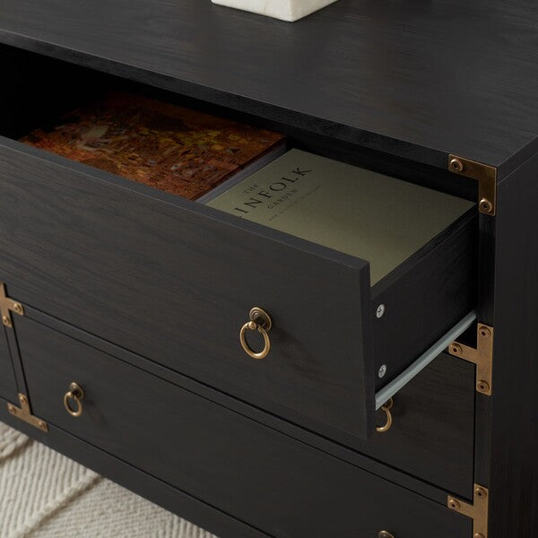 Galio Black-Gold 6 Drawer Chest - The Mayfair Hall