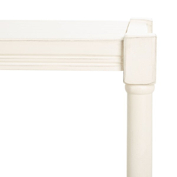 Rafiki 3 Shelf Console Table in Distressed White