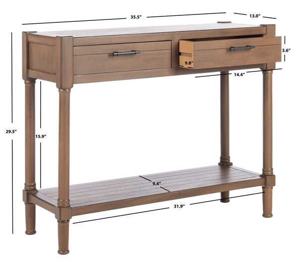 Filbert 2 Drawer Console Table in Brown