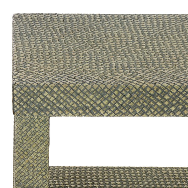 Apis Raffia Console Table in Turquoise