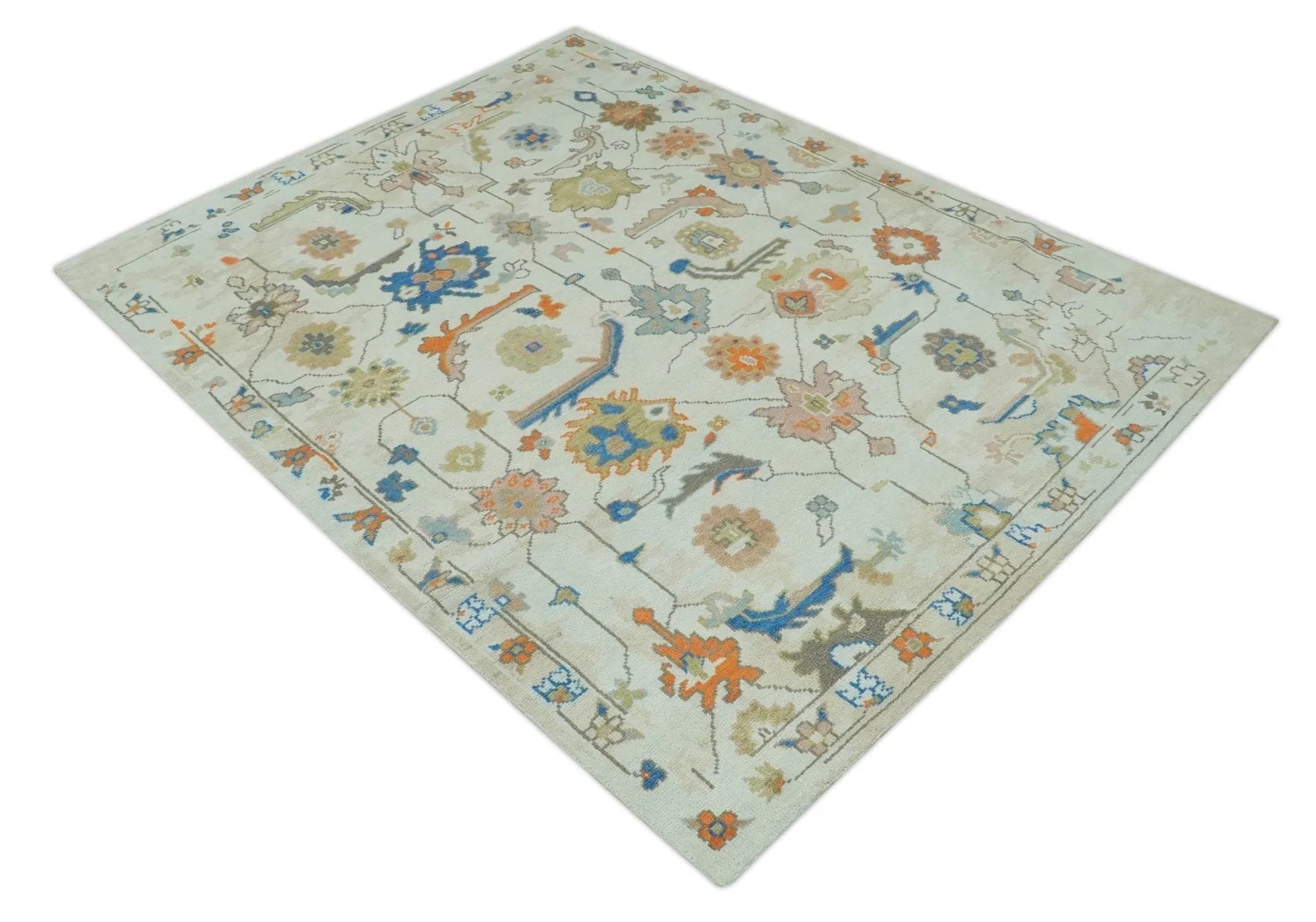 Colorful Hand Knotted Traditional Oriental Oushak Custom Made wool area Rug