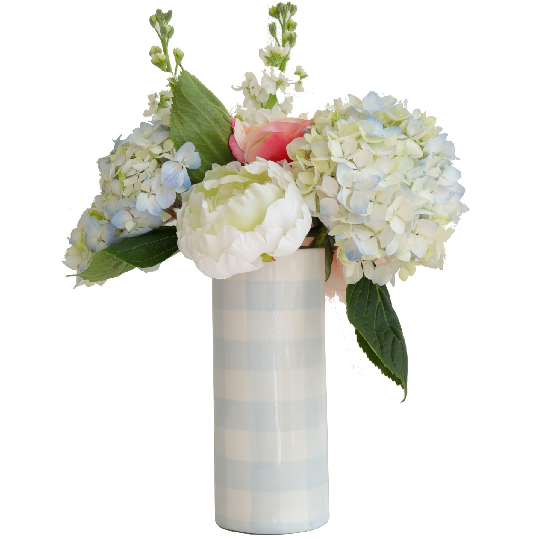 Gingham Column Vase