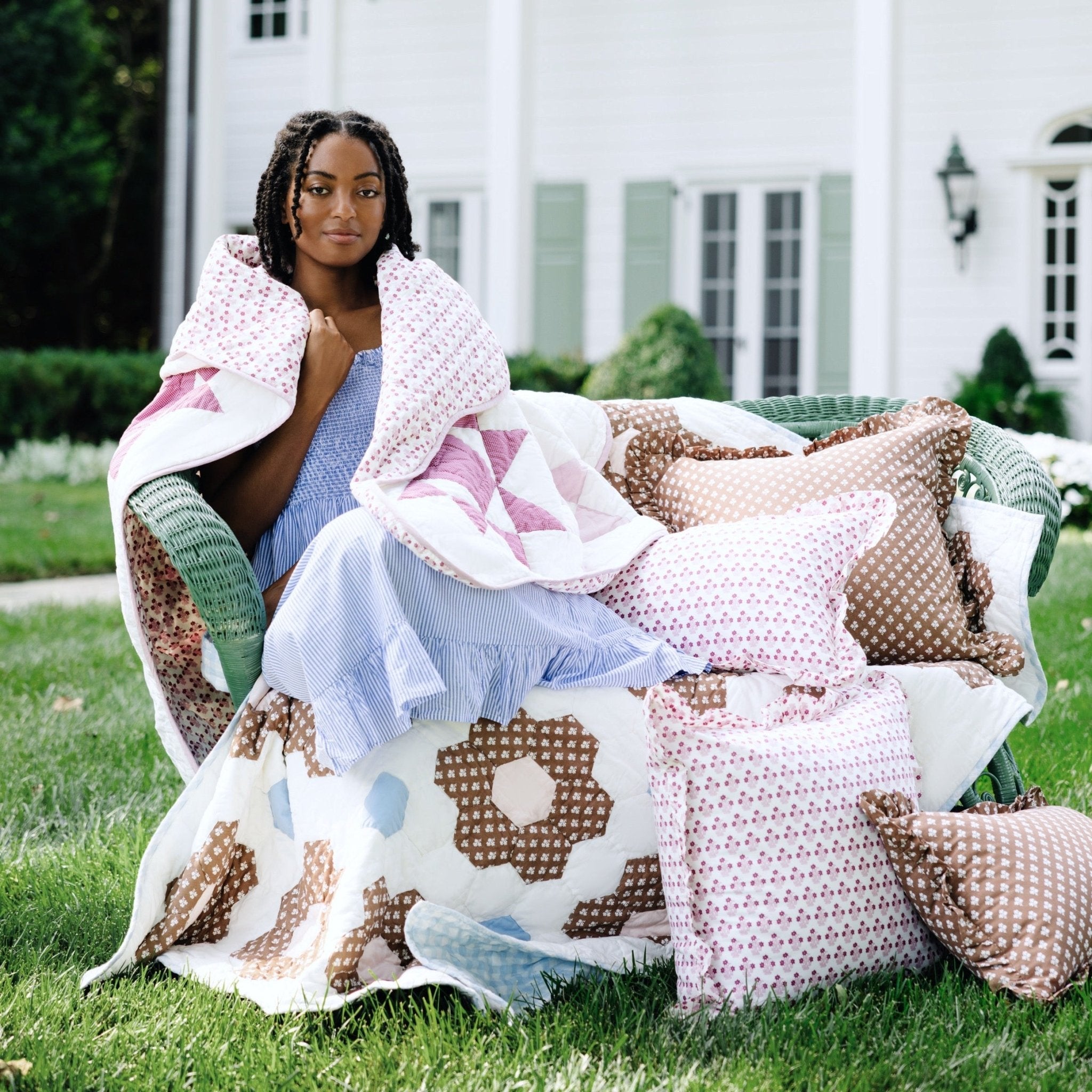 Constance Chocolate Ruffled Lumbar Pillow