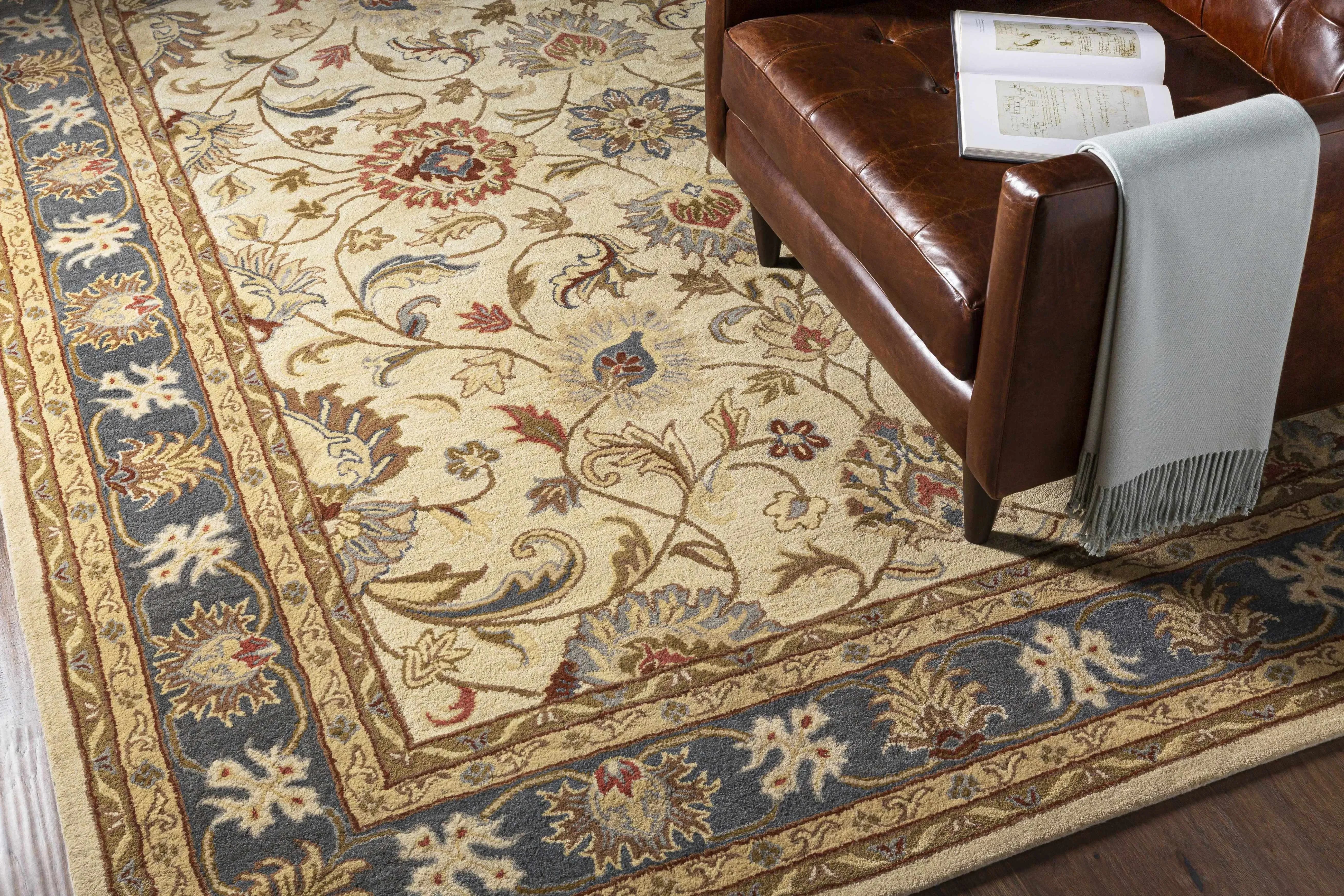 Cherryfield Wool Rug in Yellow and Sage
