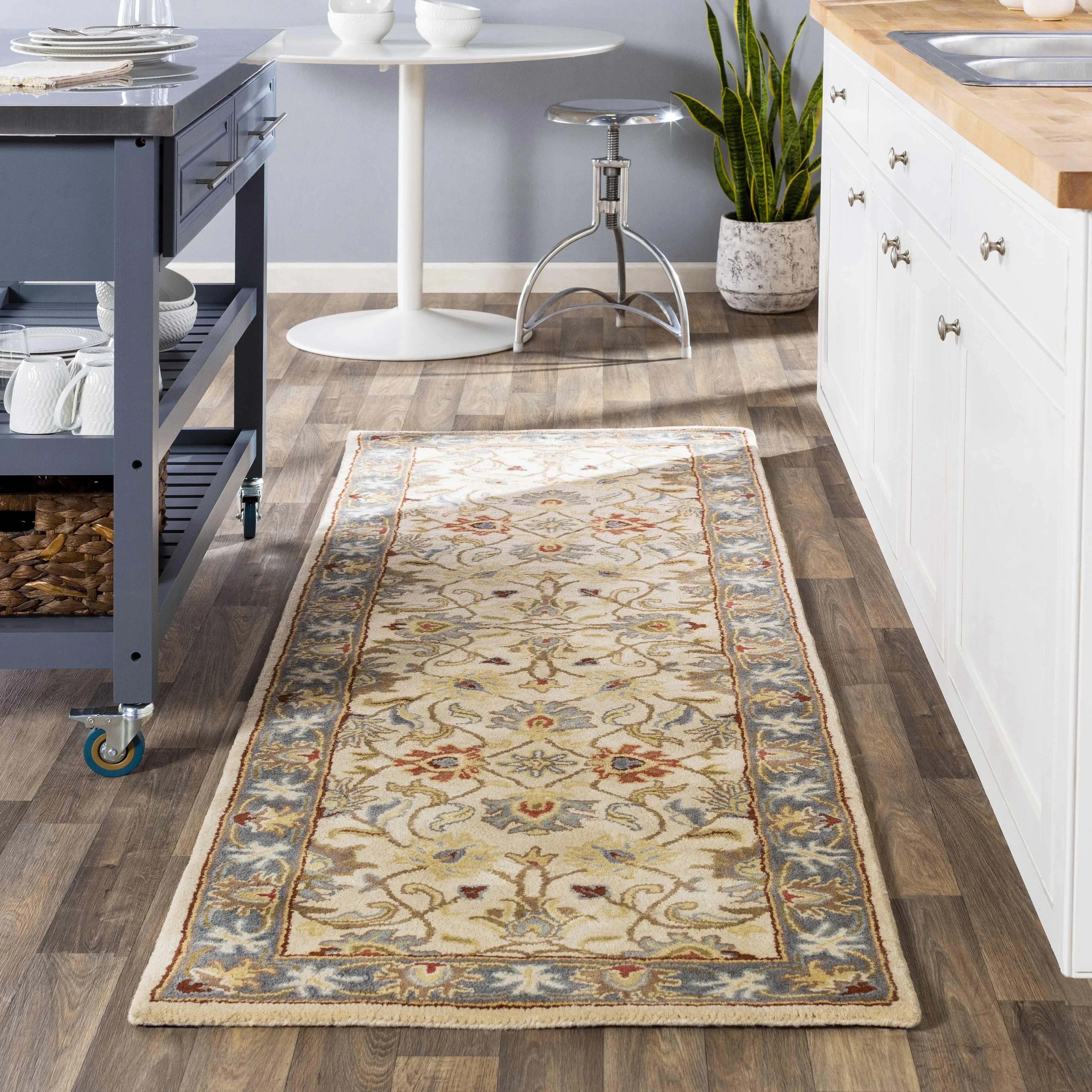Cherryfield Wool Rug in Yellow and Sage