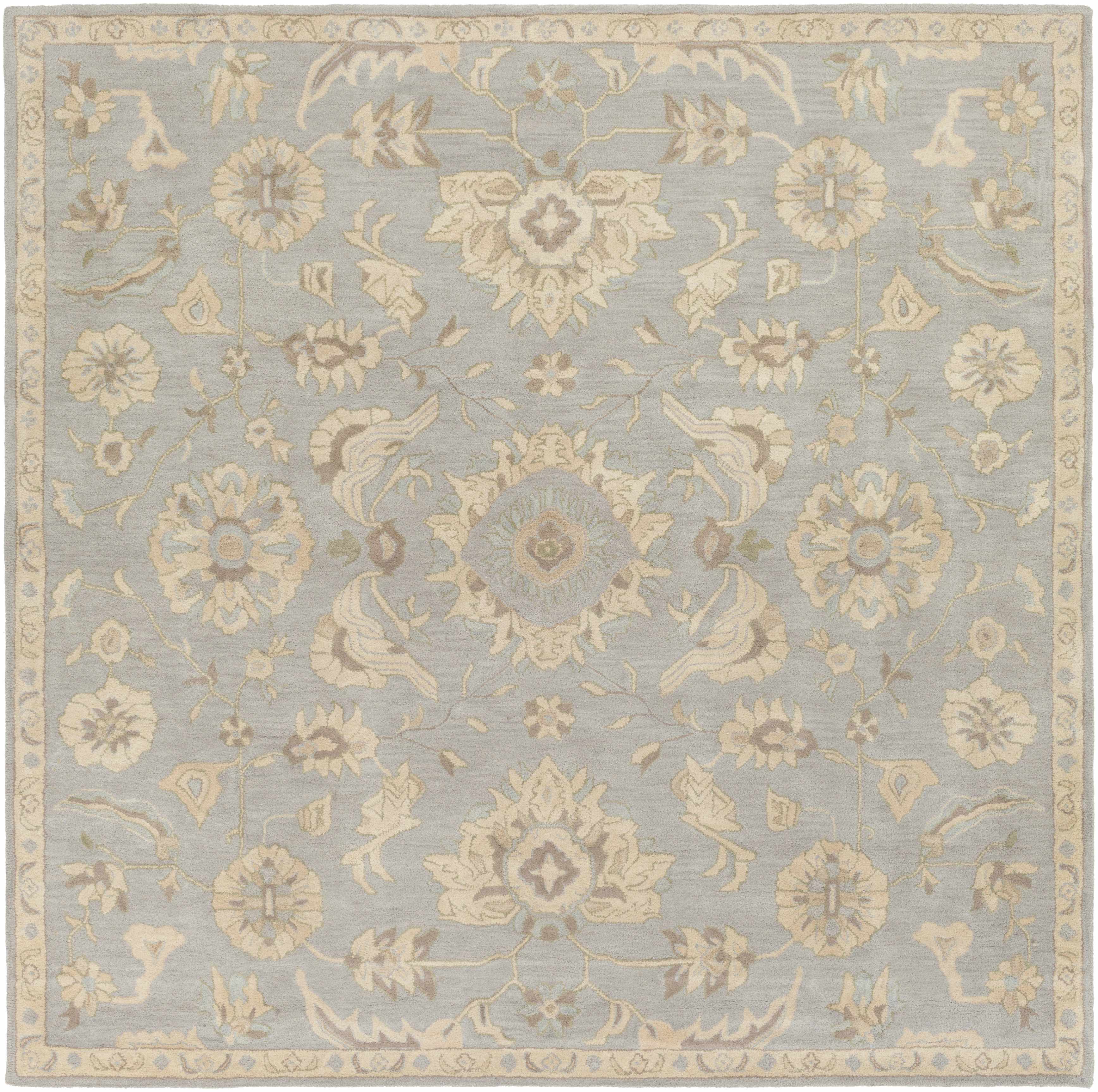 Copen Beige Floral Wool Rug