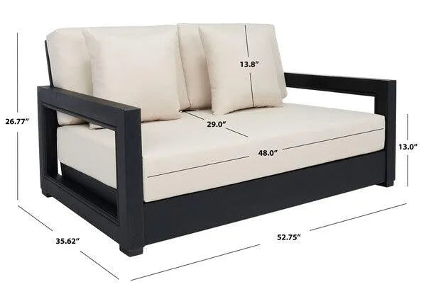 Safavieh Montford Beige Aluminum 2-seat Sofa