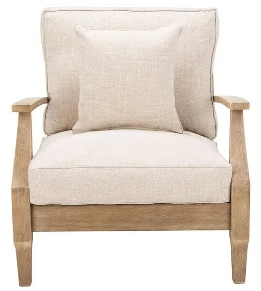 Safavieh Martinique Natural-White Wood Patio Armchair